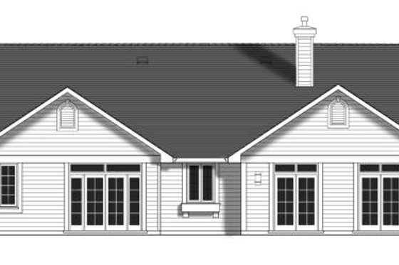 Exterior - Rear Elevation 4 for Ranch House Plan #427-5 - 3 bed, 2 bath