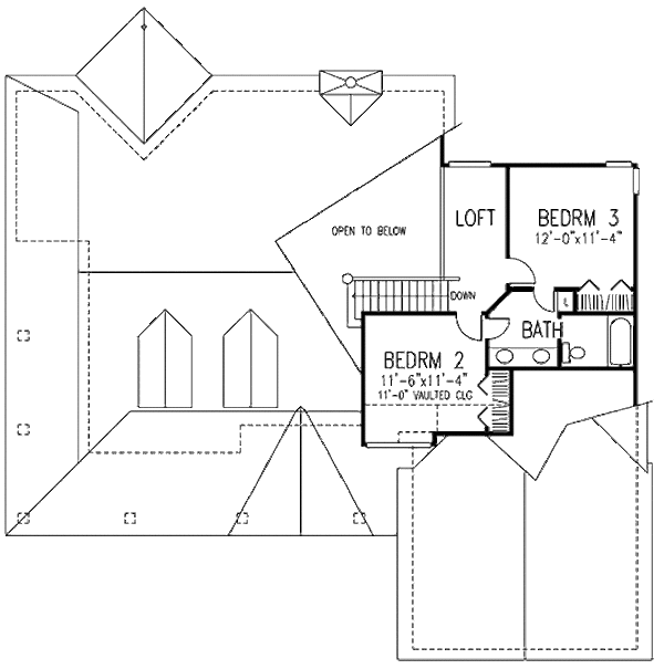 Country Floor Plan - Upper Floor Plan #320-419
