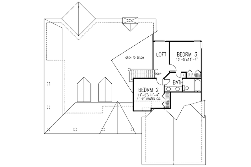 Home Plan - Floor Plan - Upper Floor for Country House Plan #320-419 - 3 bed, 2.5 bath