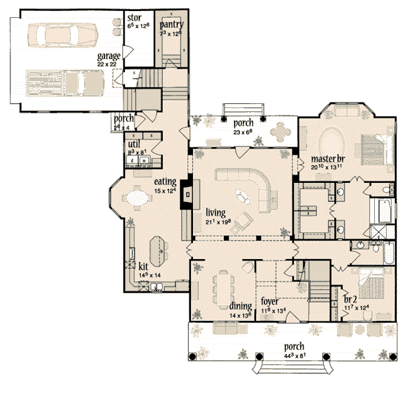 Home Plan - Traditional Floor Plan - Main Floor Plan #36-244