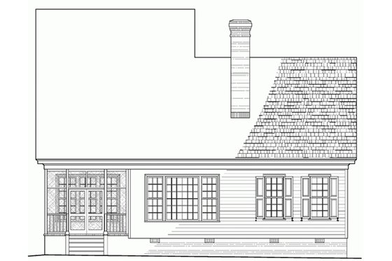 Exterior - Rear Elevation for Southern House Plan #137-189 - 4 bed, 4.5 bath