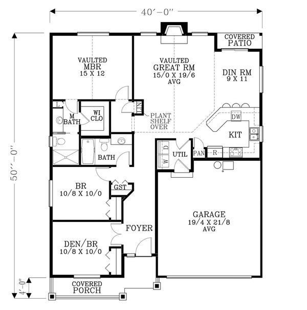Craftsman Floor Plan - Main Floor Plan #53-462