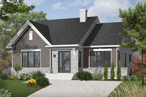 Exterior - Front Elevation 3 for Craftsman House Plan #23-2414 - 2 bed, 1 bath