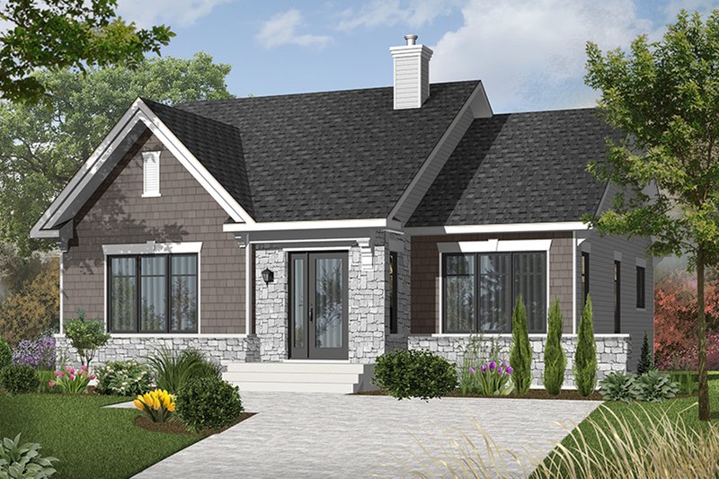 Dream House Plan - Exterior - Front Elevation 3 for Craftsman House Plan #23-2414 - 2 bed, 1 bath