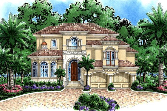 Exterior - Front Elevation for Beach House Plan #27-527 - 4 bed, 4.5 bath