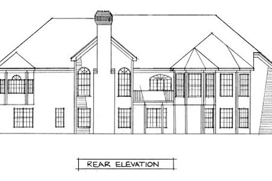 Exterior - Rear Elevation for Traditional House Plan #51-184 - 4 bed, 3.5 bath