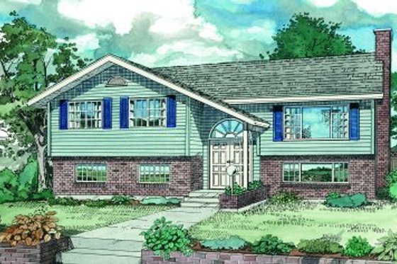Exterior - Front Elevation for Traditional House Plan #47-160 - 3 bed, 2 bath