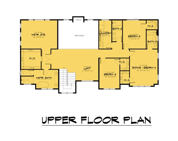 House Blueprint - Contemporary Floor Plan - Upper Floor Plan #1066-205