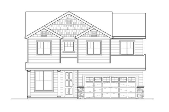 Exterior - Front Elevation 3 for Country House Plan #569-34 - 5 bed, 3 bath