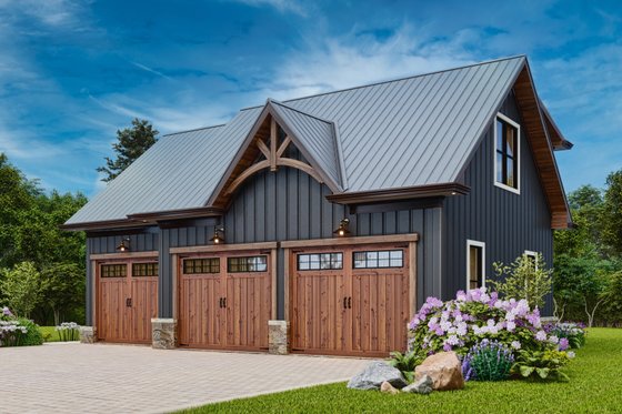 Exterior - Rear Elevation for Craftsman House Plan #54-594 - 1 bed, 1 bath