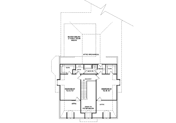 European Floor Plan - Upper Floor Plan #81-388