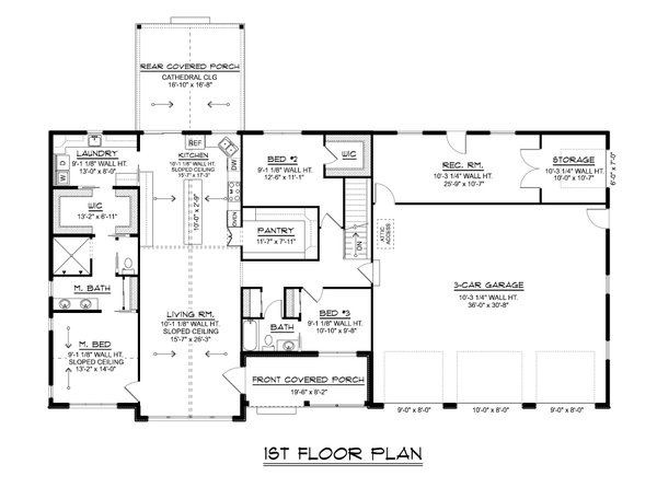 Dream House Plan - Floor Plan - Main Floor for Craftsman House Plan #1064-458 - 3 bed, 2 bath