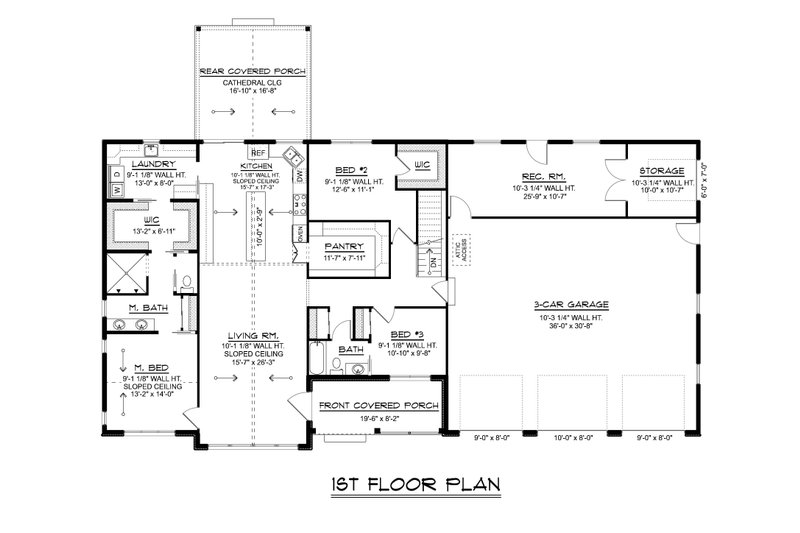 Dream House Plan - Floor Plan - Main Floor for Craftsman House Plan #1064-458 - 3 bed, 2 bath