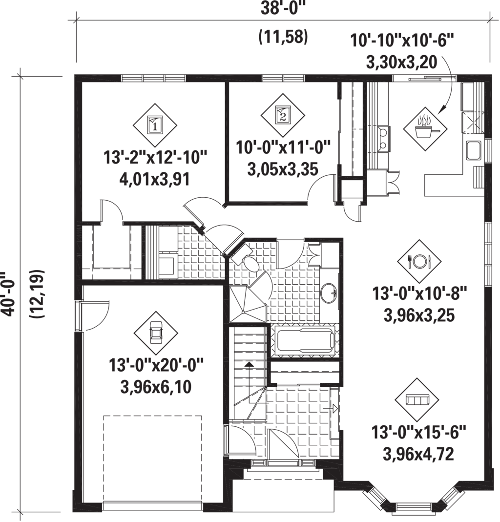 European Style House Plan 2 Beds 1 Baths 1185 Sq Ft Plan 25 4596 Houseplans Com European Style House Plan 2 Beds 1 Baths 1185 Sq Ft Plan 25 4596 Houseplans Com