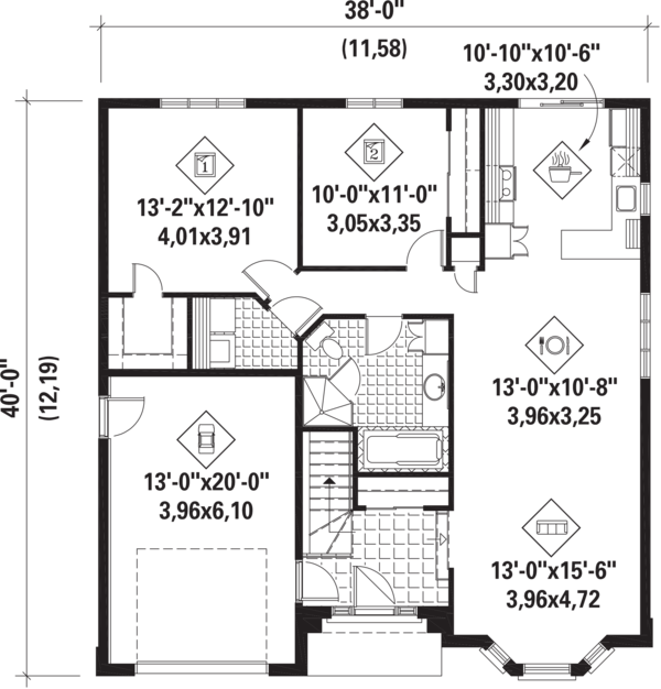 Dream House Plan - European Floor Plan - Main Floor Plan #25-4596