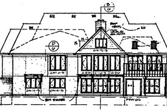 Exterior - Rear Elevation for Traditional House Plan #312-578 - 4 bed, 3 bath