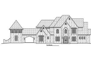 Exterior - Front Elevation 3 for European House Plan #1081-49 - 5 bed, 5.5 bath