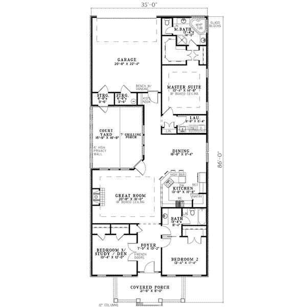 Dream House Plan - Southern Floor Plan - Main Floor Plan #17-2212