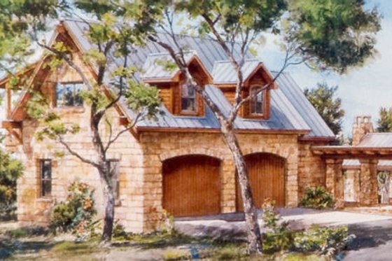 Exterior - Front Elevation for European House Plan #140-101 - 1 bed, 1 bath