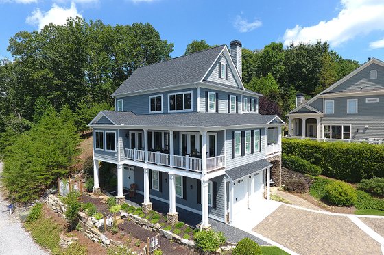 Exterior - Front Elevation 4 for Southern House Plan #437-57 - 3 bed, 3.5 bath