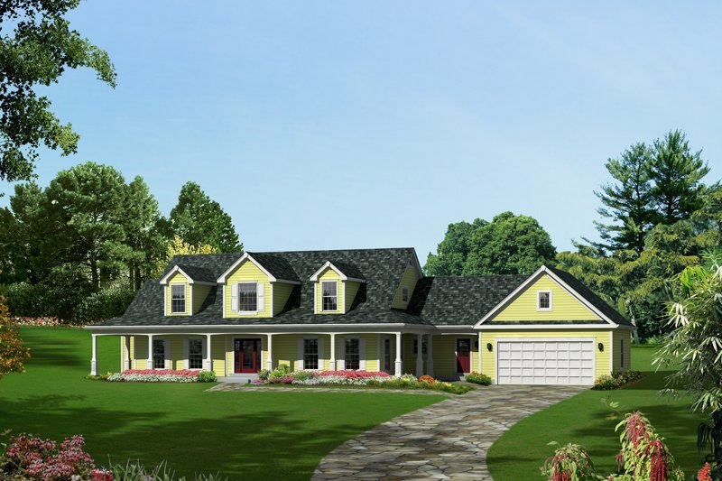 Home Plan - Country Exterior - Front Elevation Plan #57-606