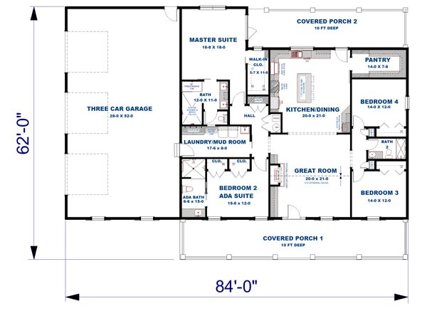 Barndominium Floor Plan - Main Floor Plan #44-282