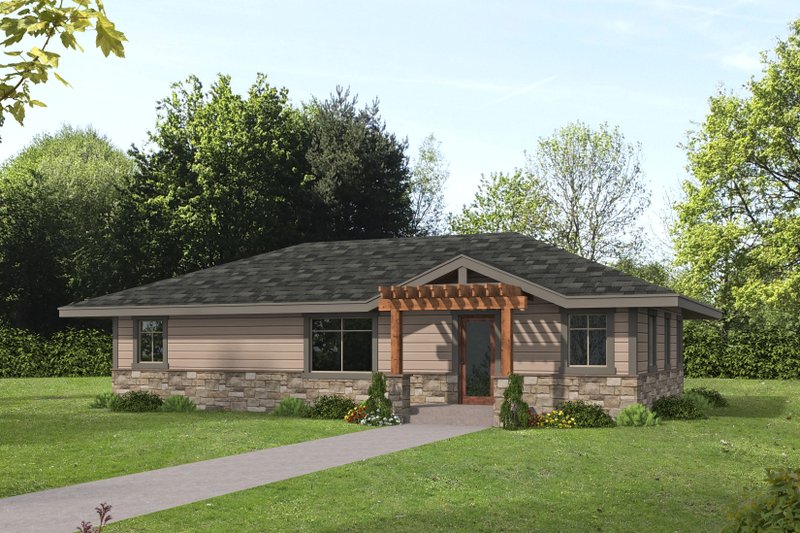 Adobe / Southwestern Style House Plan - 2 Beds 2 Baths 1088 Sq/Ft Plan #117-1032