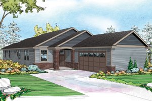 Ranch Exterior - Front Elevation Plan #124-976
