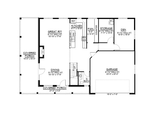 House Blueprint - Farmhouse Floor Plan - Main Floor Plan #1064-397