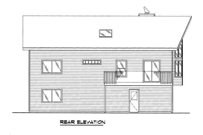 Home Plan - Exterior - Rear Elevation for Cabin House Plan #117-1093 - 4 bed, 3 bath
