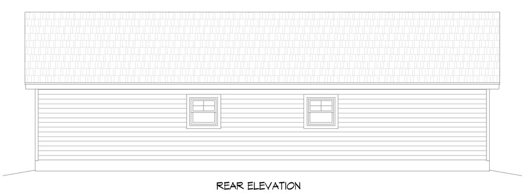 Exterior - Rear Elevation for Country House Plan #932-1424 - 2 bed, 2 bath