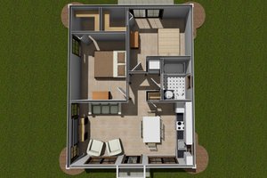 Floor Plan - Main Floor for Cottage House Plan #513-2235 - 2 bed, 1 bath