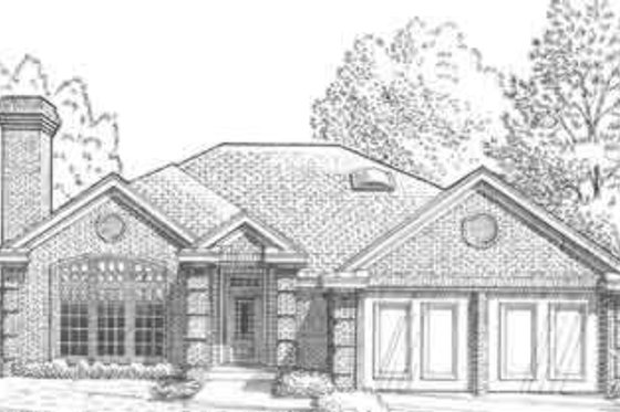 Exterior - Front Elevation for European House Plan #310-289 - 3 bed, 2 bath
