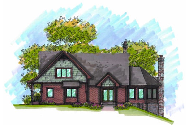 Architectural House Design - Craftsman Exterior - Front Elevation Plan #70-970
