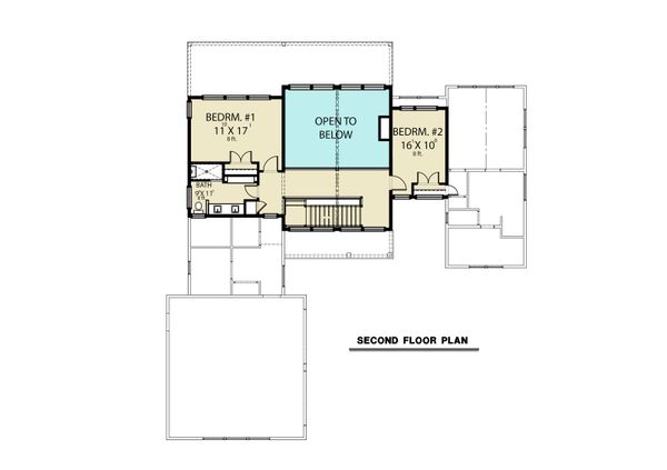House Blueprint - Modern Floor Plan - Upper Floor Plan #1070-125