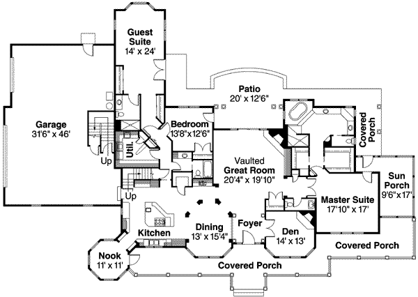 Home Plan - Traditional Floor Plan - Main Floor Plan #124-576