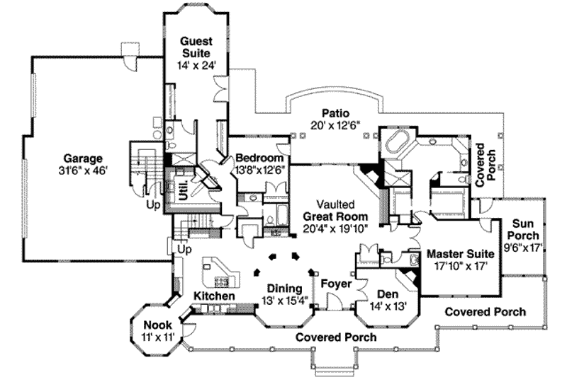 Dream House Plan - Floor Plan - Main Floor for Traditional House Plan #124-576 - 4 bed, 5.5 bath