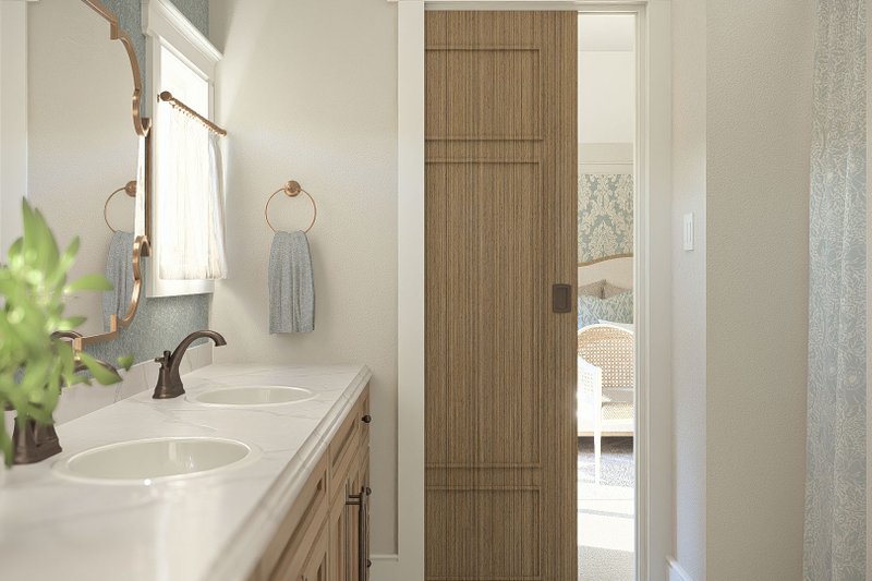 House Blueprint - Interior - Master Bathroom 1 for European House Plan #455-749 - 3 bed, 2.5 bath