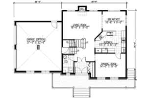 Floor Plan - Main Floor for Traditional House Plan #138-109 - 3 bed, 2.5 bath