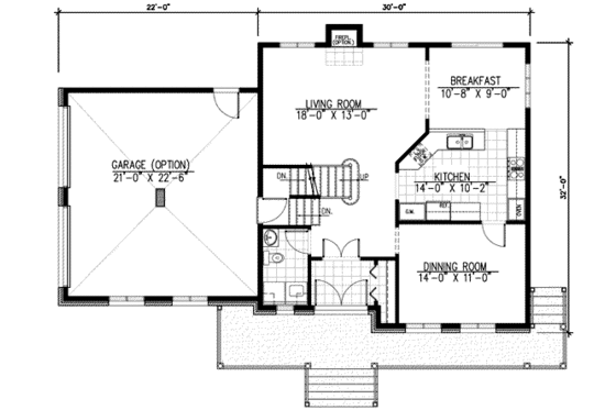 Floor Plan - Main Floor for Traditional House Plan #138-109 - 3 bed, 2.5 bath