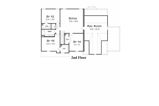 Floor Plan - Upper Floor House Plan #329-386 - 4 bed, 2.5 bath
