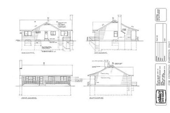 Exterior - Rear Elevation for Ranch House Plan #47-121 - 3 bed, 2 bath