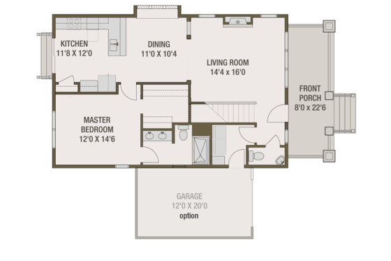 Floor Plan - Main Floor for Craftsman House Plan #461-69 - 4 bed, 2.5 bath