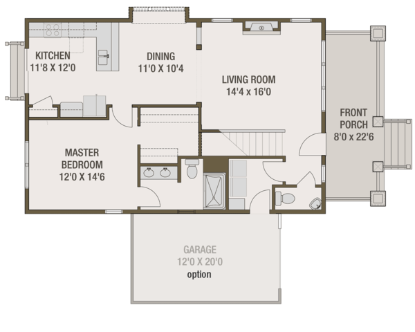 Craftsman Floor Plan - Main Floor Plan #461-69