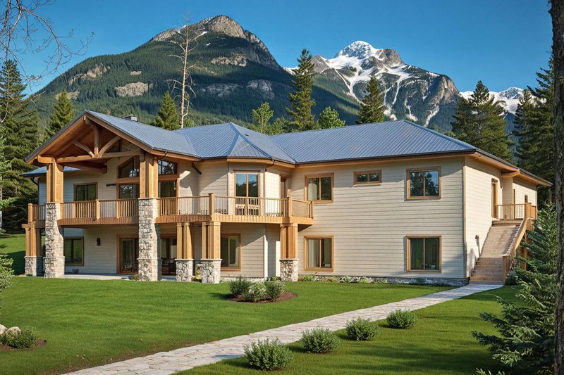 Home Plan - Exterior - Rear Elevation for Traditional House Plan #117-390 - 3 bed, 3.5 bath