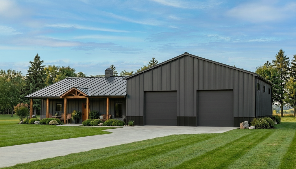 Exterior - Front Elevation 2 for Barndominium House Plan #1064-232 - 2 bed, 2 bath
