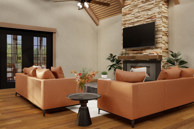 Architectural House Design - Interior - Family Room 1 for Craftsman House Plan #923-342 - 4 bed, 3.5 bath