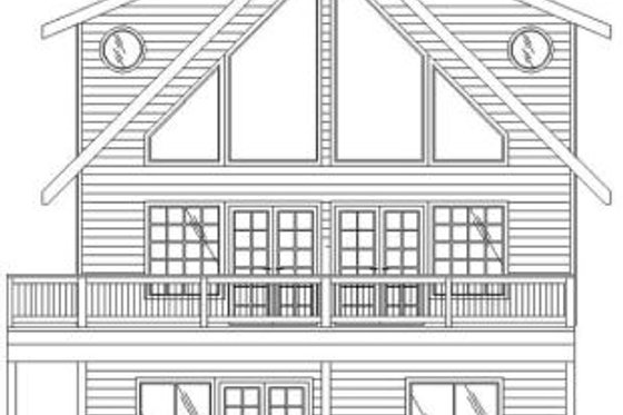 Exterior - Rear Elevation for Modern House Plan #117-227 - 3 bed, 3 bath