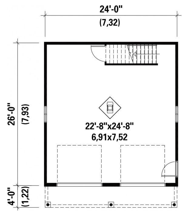 Architectural House Design - Traditional Floor Plan - Main Floor Plan #25-4872
