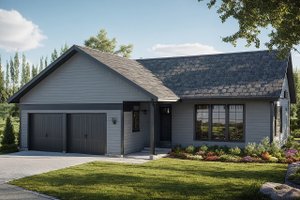 Ranch Exterior - Front Elevation Plan #124-918